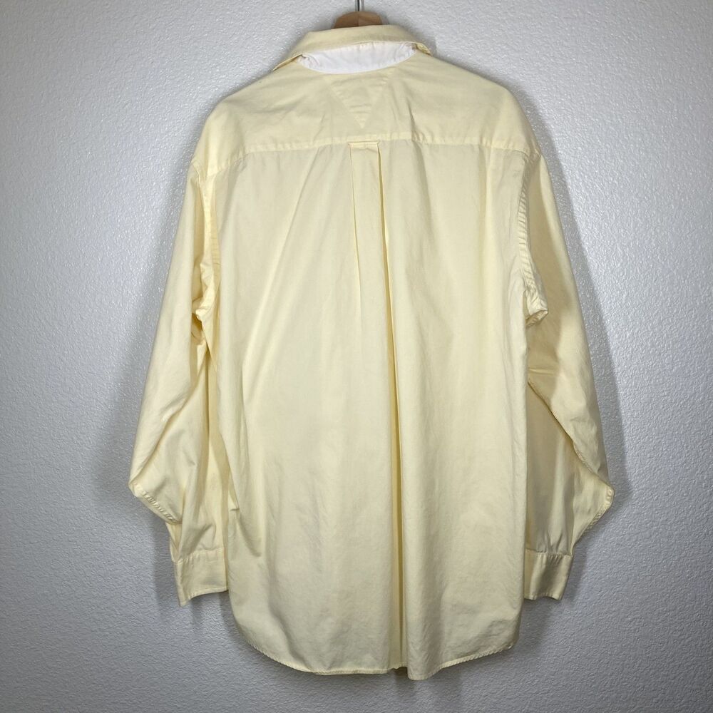 Vintage Tommy Hilfiger Shirt Mens Large Yellow Crest Logo Button Up 90s Classic - Picture 7 of 10